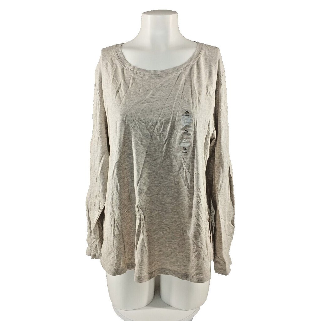 Nwt Style&Co Long Sleeve T-Shirt Xl(16-18) Beige Cotton Blend Long Sleeve